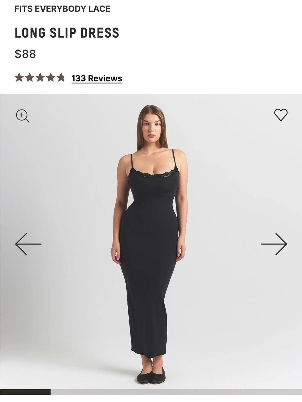 SKIMS lace long slip dress S used